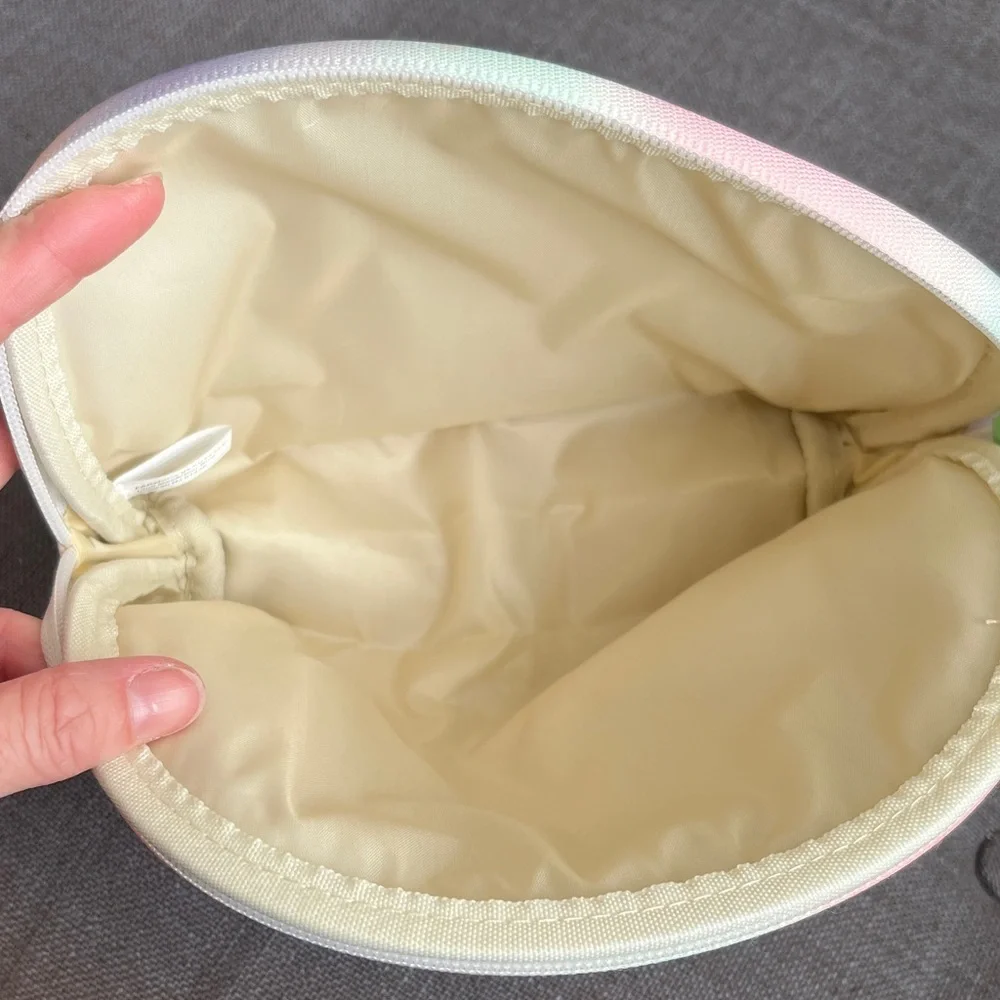 Farmacy Pastel-Trimmed Cream Pouch New without tags